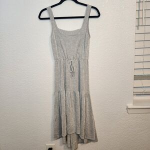 Caution To The Wind Sleeveless Dress Women’s S Gray White StripedSundress